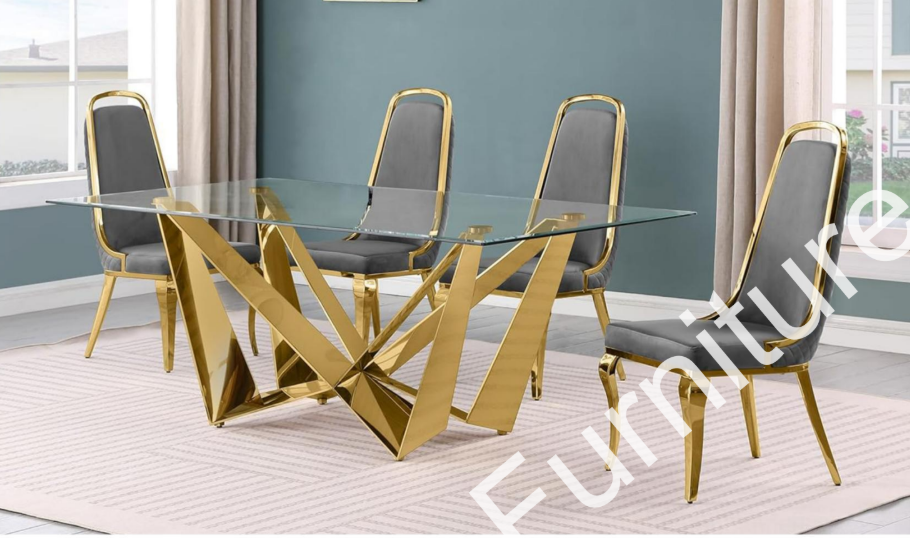 Luxury Modern 304 Stainless Steel Custom Leather Dining Table