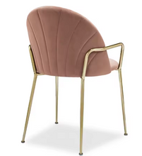 Load image into Gallery viewer, Stylish Pink Velvet Dining Chair with 304 Stainless Steel Frame
