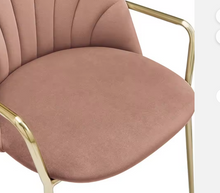 Load image into Gallery viewer, Stylish Pink Velvet Dining Chair with 304 Stainless Steel Frame
