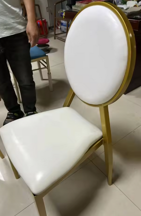 Luxury Modern Gold Accent Chair – Sleek Iron Frame Seating for Buffet Table Catering Chairs