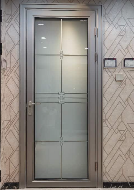 Modern Aluminum Frame Tempered Glass Door – Durable Elegant Design