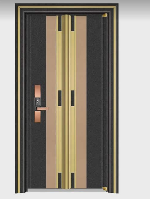 Modern Security Steel Double-Layer Glass Swing Door | Stainless Steel & Fiberglass Anti-Theft Entry Door  SEO Description (bullet style):