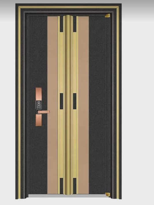 Modern Security Steel Double-Layer Glass Swing Door | Stainless Steel & Fiberglass Anti-Theft Entry Door  SEO Description (bullet style):