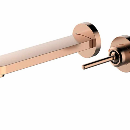 Wall-Mounted Rose Gold Basin Mixer Faucet – Modern Minimalist Single Handle
