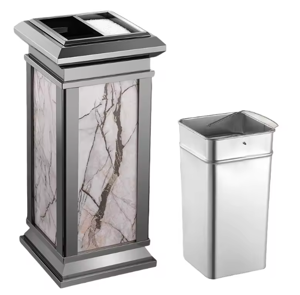 Stainless-Steel Trash Can Large Capacity Durable Bin