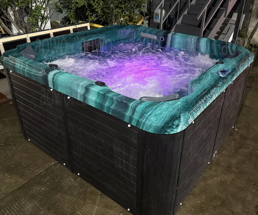 Luxury Outdoor Freestanding Jacuzzi Spa Hot Tub – 5-Person Whirlpool Massage Pool with LED Lights & Bluetooth
