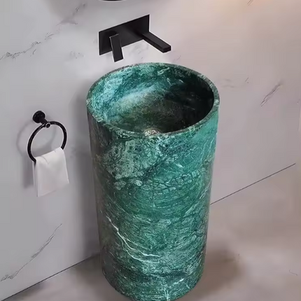 Modern Green Marble Pedestal Basin – Standing Hand Wash Sink