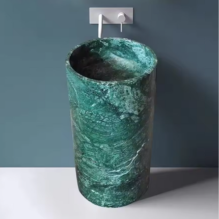 Modern Green Marble Pedestal Basin – Standing Hand Wash Sink
