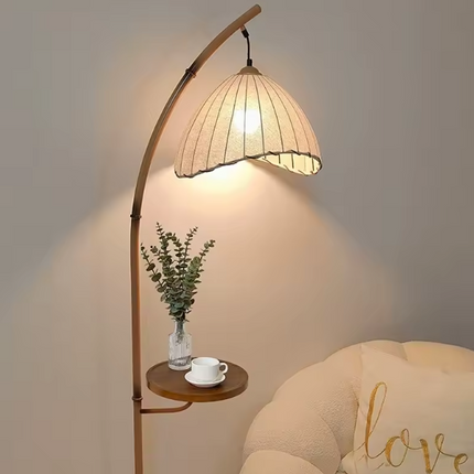 Minimalist Floor Lamp with Marble Base & Iron Frame