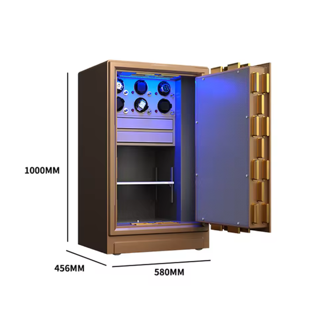 Luxury ISO-Certified Vault Watch Winder Safe Box – Solid Steel Fingerprint Lock Jewelry Storage