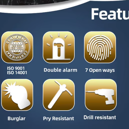 ISO-zertifizierter Luxus-Fingerabdrucktresor – Doppelalarm, 4-türiger, beweglicher Sicherheitstresor aus massivem Stahl 