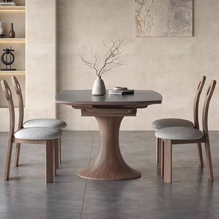 Sintered Stone Dining Table Set – Foldable Round Table for 6 to 8-Seater