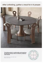 Load image into Gallery viewer, Sintered Stone Dining Table Set – Foldable Round Table for 6 to 8-Seater
