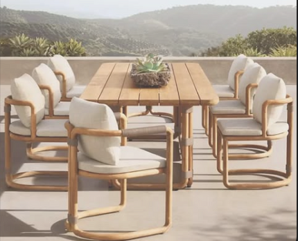 Luxury Outdoor Solid Teak Wood Dining Table – Garden & Patio Rectangle Table