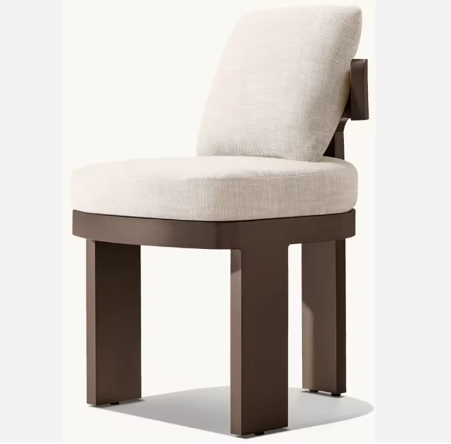 Luxury Outdoor Aluminum & Teak Wood Chair Set with Quick-Dry Cushions – UV & Waterproof