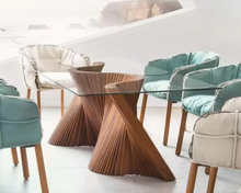 Load image into Gallery viewer, European Walnut Solid Wood Fan-Shaped Dining Table
