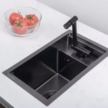 Schwarze Unterbau-Küchenspüle aus Edelstahl 304 – 680 × 460 mm