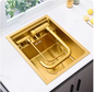 Gold Undermount 304 Stainless Steel Workstation Kitchen Sink – 680×460mm