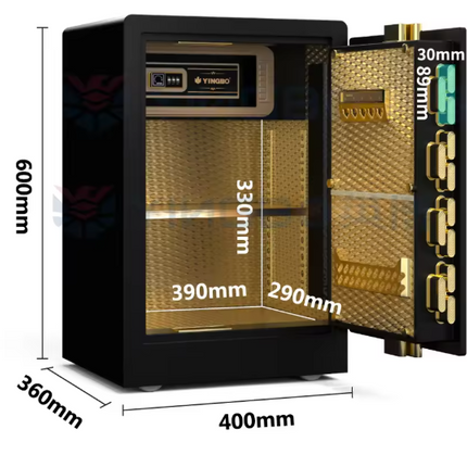 ISO-Certified Solid Steel Safe Box – Fingerprint, Digital Password & Key Security Vault