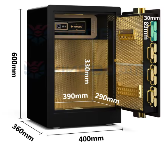 ISO-Certified Solid Steel Safe Box – Fingerprint, Digital Password & Key Security Vault