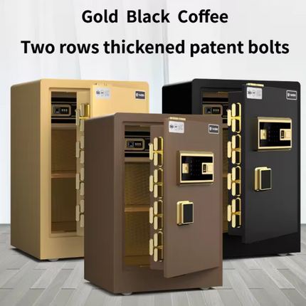 ISO-Certified Solid Steel Safe Box – Fingerprint, Digital Password & Key Security Vault