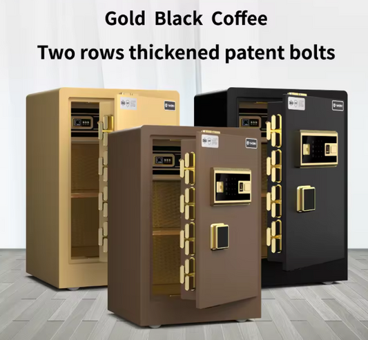 ISO-Certified Solid Steel Safe Box – Fingerprint, Digital Password & Key Security Vault