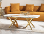 Modern White & Gold Center Table - Elegant Living Room Accent