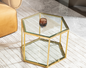 Modern Glass & Gold Center Table - Sleek Living Room Accent