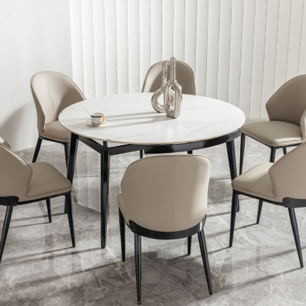 Modern Black and Champagne Combo Extendable Dining Table - Sintered Stone Top