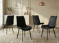 Modern Black PU Dining Chair - Carbon Steel Frame