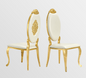 Ornate White & Gold Dining Chair - Elegant Accent Chair