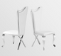 Modern Silver Dining Chair - Cross-Back Accent Chair