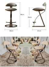 Lade das Bild in den Galerie-Viewer, Luxury Italian Art Stool Bar Chair Stainless steel Brass color
