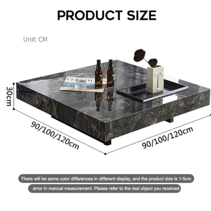 Modern Italian Marble and Stainless Steel Legs Coffee Table Square