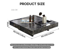 Load image into Gallery viewer, Modern Italian Marble and Stainless Steel Legs Coffee Table Square
