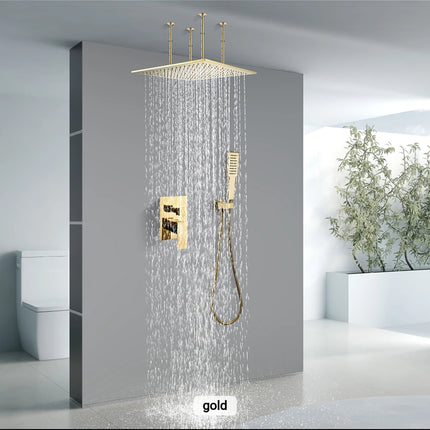 Ceiling Shower 32inch Gold Remote Control Hot and Cold Ready
