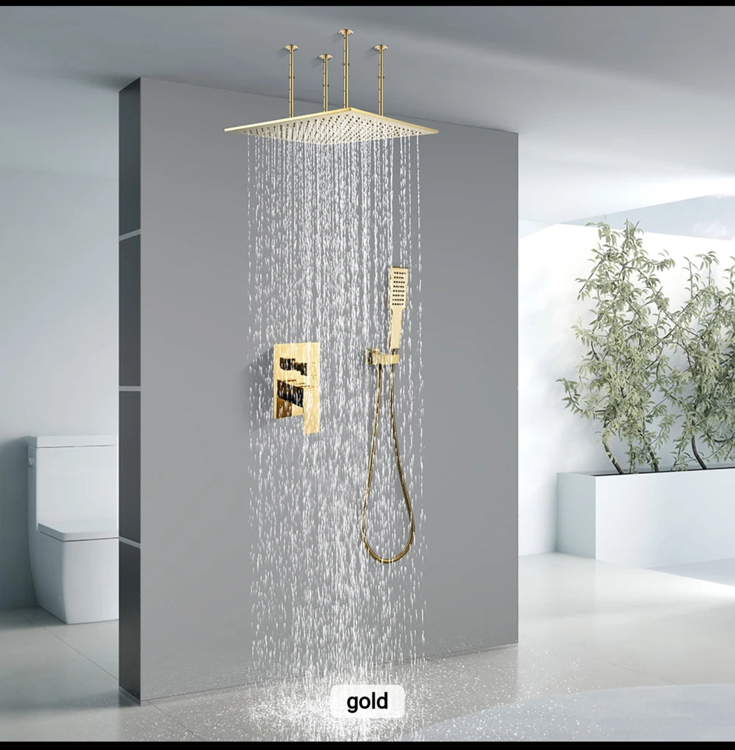 Ceiling Shower 32inch Gold Remote Control Hot and Cold Ready