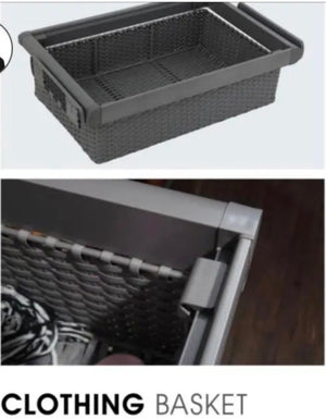 Gray Wardrobe Cabinet Accessories Wire Side Basket