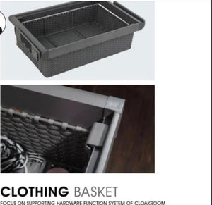 Gray Wardrobe Cabinet Accessories Wire Side Basket