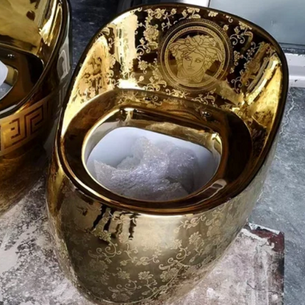 Golden Egg Toilet Bowl Electroplated  High End Dubai Luxury