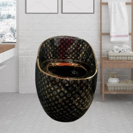 Luxuriöser, moderner Stil in Schwarz und Gold, inspiriert von Louis Vuitton