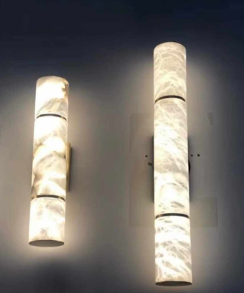 Modern Cylindrical Real Spanish Marble LED Wall Lamp