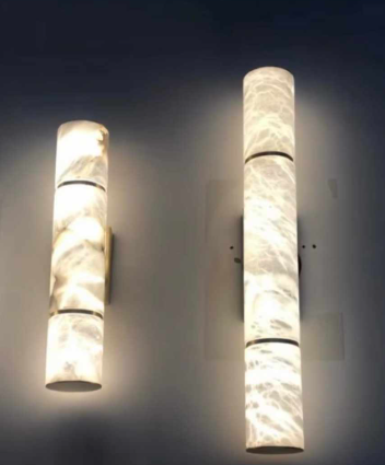 Modern Cylindrical Real Spanish Marble LED Wall Lamp