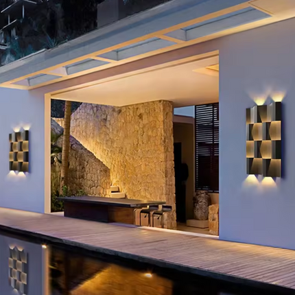 Moderne LED-Außenwandleuchte aus Aluminium, wasserdicht, mit Edelstahlfuß