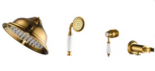Charger l&#39;image dans la galerie, Classic Gold Antique Wall Mounted Brass Bath Shower Set 2-Function Concealed Bathroom Rainfall Shower Gold Chrome Ceramic
