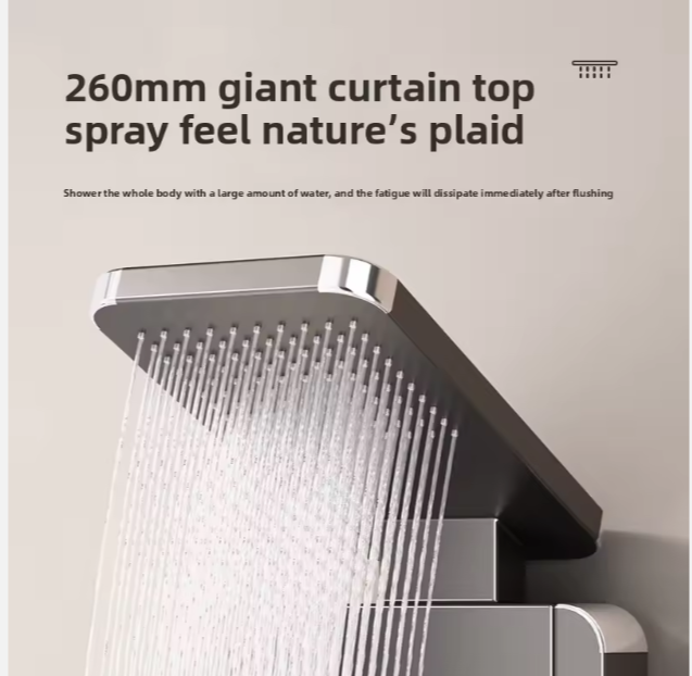 Smart Home Bathroom Shower Set with Storage Soft Spray Pattern Brushed Finish