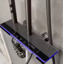 Charger l&#39;image dans la galerie, Intelligent LED Digital Display Shower Set Polished Bath Faucet System Rainfall Soft Massage
