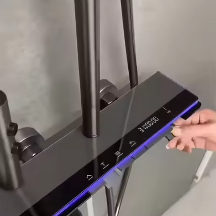 Ensemble de douche intelligent avec affichage numérique LED, robinetterie de baignoire polie, effet pluie et massage doux