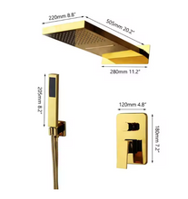 Charger l&#39;image dans la galerie, Golden Shower Faucet Set Rain Shower Head Brass Faucet
