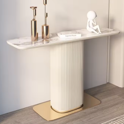 Italian Luxury Modern Minimalist Console Table Slate Marble Top Elegant